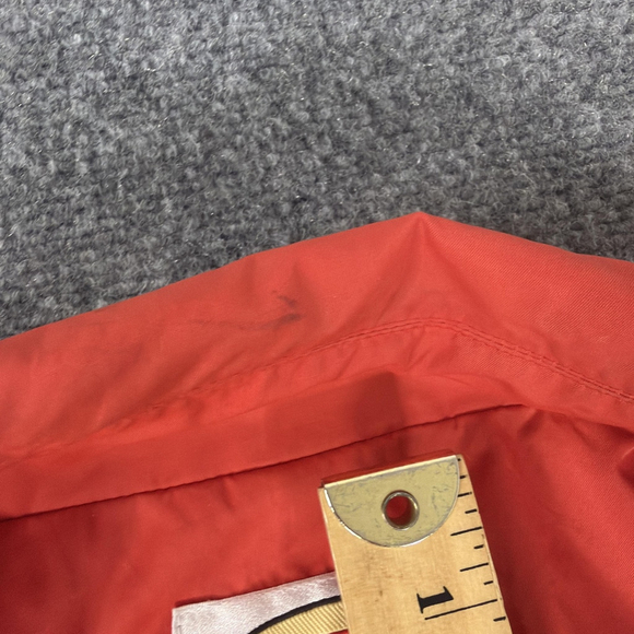 Vintage Talbots Trench Coat Womens Medium Orange Rain Jacket Short Belted - Picture 4 of 11